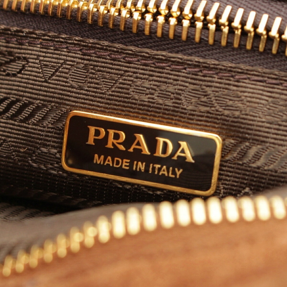 Prada Bonnie Suede Handbag Brown - Picture 8 of 10